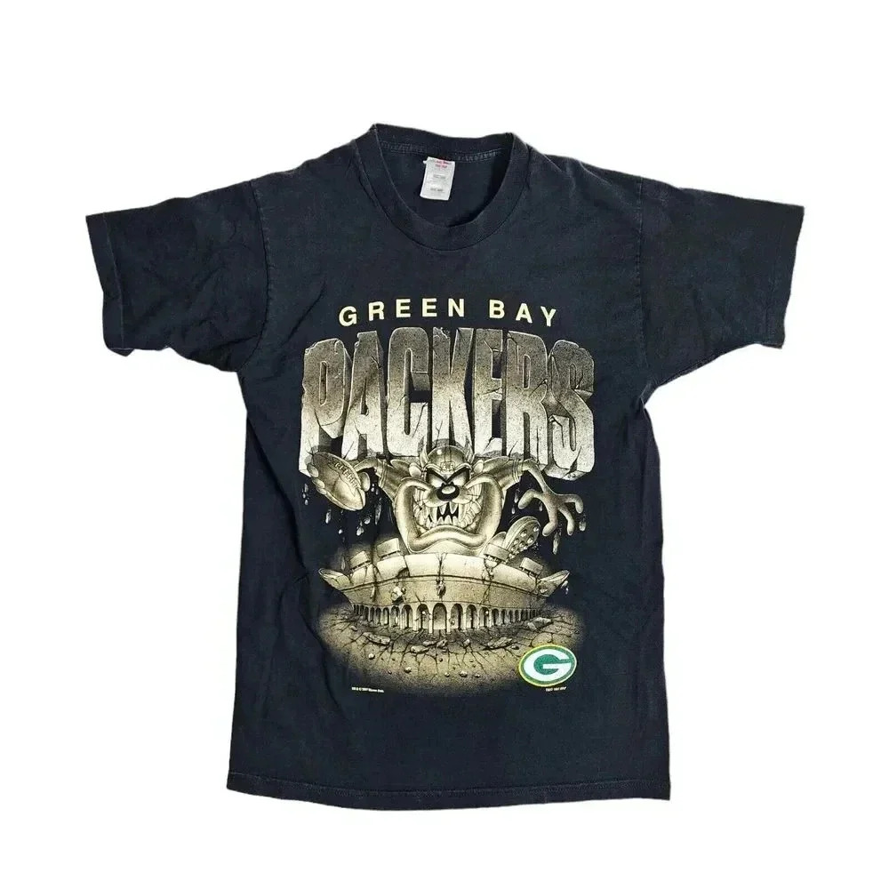 1997 Green Bay Packers Taz Loony Tunes Shirt Men's Size Small Single Stitch